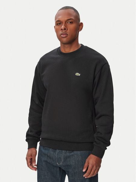 Lacoste Bluza SH8868 Czarny Regular Fit. Czarne bluzy męskie Lacoste, m, bez wzorów, z bawełny, bez kaptura. Za 470.99 zł.