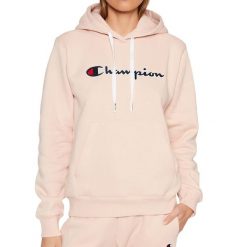 Bluza sportowa damska Champion Wmns Organic Cotton Blend Script Logo Hoodie. Czerwone bluzy damskie Champion, s, bez wzorów, z kapturem. Za 251.00 zł.