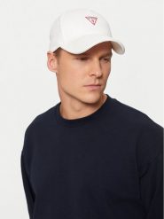 Guess Czapka z daszkiem M3YZ22 WBN60 Biały. Białe rękawiczki męskie Guess, z aplikacjami, z bawełny. Za 69.99 zł.