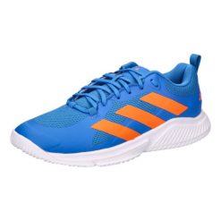 Buty halowe adidas Court Team 2.0. Niebieskie obuwie sportowe damskie Adidas, bez wzorów, do biegania. Za 441.00 zł.