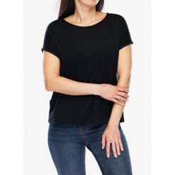 Koszulka merino damska Sensor Merino Air Traveller Tee SS. Czarne koszulki sportowe damskie Sensor, bez wzorów, bez kołnierzyka, bez ramiączek. Za 251.99 zł.