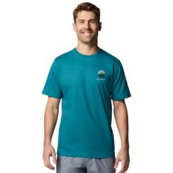 T-shirt sportowy z krótkim rękawem męski Kettle River Outdoor Tee. Zielone t-shirty męskie Columbia, m, bez wzorów, z bawełny, sportowe, bez kołnierzyka. Za 99.99 zł.