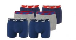 Bokserki majtki męskie Puma Boxershorts 6-pak bawełniane. Niebieskie bokserki męskie Puma, l, bez wzorów, z bawełny. Za 179.00 zł.