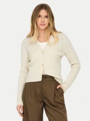 ONLY Kardigan Katia 15310902 Beżowy Regular Fit. Brązowe swetry damskie Only, xs, bez wzorów, z syntetyku, bez kołnierzyka, bez ramiączek, bez kaptura. Za 169.99 zł.