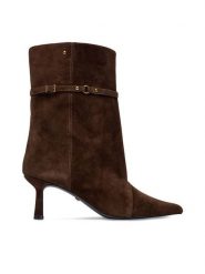 GINO ROSSI Botki EO-LS6531-04 Brązowy ciemny. Brązowe botki damskie Gino Rossi, ze skóry, bez obcasa, na szpilce, bez zapięcia. Za 399.99 zł.