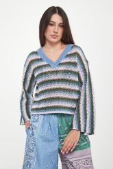 Sweter damski ażurowy lniany Epica WEEKEND MAX MARA. Swetry damskie Weekend Max Mara, l, w ażurowe wzory, ze lnu, bez kołnierzyka, bez ramiączek, bez kaptura. Za 1,309.00 zł.