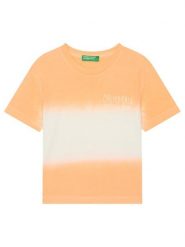 United Colors Of Benetton T-Shirt 3NPDG10J5 Pomarańczowy Regular Fit. Brązowe t-shirty dla chłopców United Colors Of Benetton, bez wzorów, z bawełny, bez ramiączek. Za 49.99 zł.