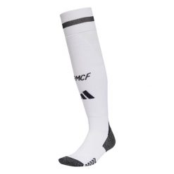 Getry Real Madrid 24/25 Home. Białe legginsy sportowe męskie Adidas, bez wzorów, z materiału, do piłki nożnej. Za 109.00 zł.