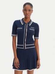 Guess Sweter V6RR02 Z4652 Granatowy Regular Fit. Niebieskie kardigany damskie Guess, l, z aplikacjami, z syntetyku, bez kołnierzyka, bez ramiączek, bez kaptura. Za 429.99 zł.