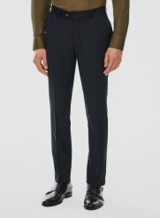 PAKO LORENTE – Spodnie garniturowe w kolorze granatowym. Eleganckie spodnie męskie Pako Lorente, m, bez wzorów, z lycry. Za 699.99 zł.