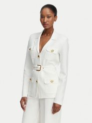 Elisabetta Franchi Marynarka MK-10B-62E2-V600 Kremowy Slim Fit. Białe żakiety damskie Elisabetta Franchi, bez wzorów, z wiskozy. Za 2,549.00 zł.