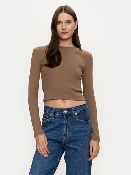 Brave Soul Bluzka LLT-624LILETH2 Brązowy Regular Fit. Brązowe bluzki damskie Brave Soul, l, bez wzorów, z bawełny, bez kołnierzyka, bez ramiączek. Za 79.99 zł.