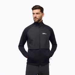 Bluza polarowa męska Jack Wolfskin Dormer. Czarne bluzy męskie Jack Wolfskin, m, bez wzorów, z polaru, bez kaptura. Za 439.99 zł.