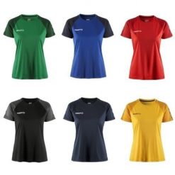 Koszulka treningowa damska Craft 2.0 Contrast. Niebieskie koszulki sportowe damskie Craft, bez wzorów, sportowe, bez kołnierzyka. Za 148.00 zł.