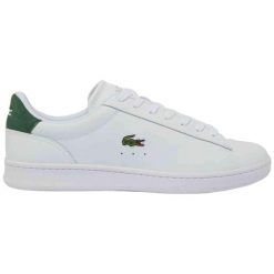Sneakersy męskie Lacoste Carnaby Set buty sportowe tenisówki trampki czarne. Czarne trampki męskie Lacoste, bez wzorów, z materiału, sportowe, bez zapięcia. Za 419.00 zł.