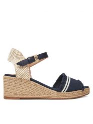 Tommy Hilfiger Espadryle Fringe Canvas Medium Wedge FW0FW08879 Granatowy. Niebieskie sandały damskie Tommy Hilfiger, bez wzorów, z materiału, bez obcasa, bez zapięcia. Za 439.99 zł.