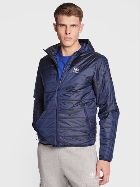 Adidas Kurtka przejściowa Padded Hooded Puffer Jacket HL9210 Niebieski Regular Fit. Niebieskie kurtki męskie Adidas, m, bez wzorów, z syntetyku, bez kaptura. Za 309.99 zł.