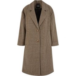 Oversize płaszcz w kratę damski Urban Classics. Brązowe płaszcze damskie Urban Classics, m, bez wzorów, z materiału, bez kaptura. Za 346.50 zł.