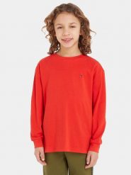 Tommy Hilfiger Bluzka Essential KB0KB08576 S Pomarańczowy Regular Fit. Brązowe t-shirty dla chłopców Tommy Hilfiger, bez wzorów, z bawełny, bez ramiączek. Za 119.99 zł.