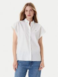 Tommy Hilfiger Koszula WW0WW45897 Biały Relaxed Fit. Białe bluzki damskie Tommy Hilfiger, bez wzorów, z bawełny, bez kołnierzyka, bez ramiączek. Za 259.99 zł.