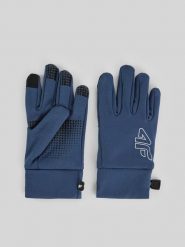 4F Rękawiczki dzianinowe Touch Screen dziecięce - denim L/XL. Rękawiczki dziecięce 4f, bez wzorów, z denimu. Za 59.99 zł.