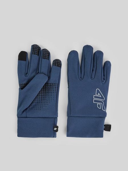 4F Rękawiczki dzianinowe Touch Screen dziecięce - denim L/XL. Rękawiczki dziecięce 4f, bez wzorów, z denimu. Za 59.99 zł.