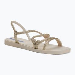 Sandały damskie Ipanema Solar Glow Sand. Białe sandały damskie Ipanema, bez wzorów, z gumy, bez obcasa, bez zapięcia. Za 94.99 zł.