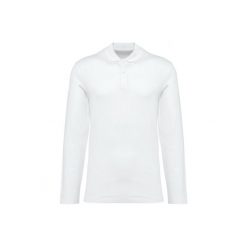 Koszulka polo z długim rękawem suprima Kariban Premium. Białe bluzki z długim rękawem męskie KARIBAN, m, bez wzorów, z bawełny, bez ramiączek. Za 195.00 zł.