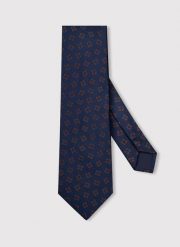 PAKO LORENTE - Granatowy krawat męski w drobny wzór. Niebieskie krawaty i muchy Pako Lorente, bez wzorów, z poliesteru. Za 99.99 zł.