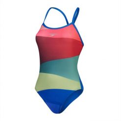 Damski kostium kąpielowy 1-częściowy Speedo. Czerwone kostiumy jednoczęściowe damskie Speedo, bez wzorów, z materiału, na fitness i siłownię. Za 139.99 zł.