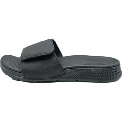 Klapki męskie Skechers GO Consistent 229033BBK. Czarne klapki męskie Skechers, ze skóry ekologicznej, sportowe. Za 390.00 zł.