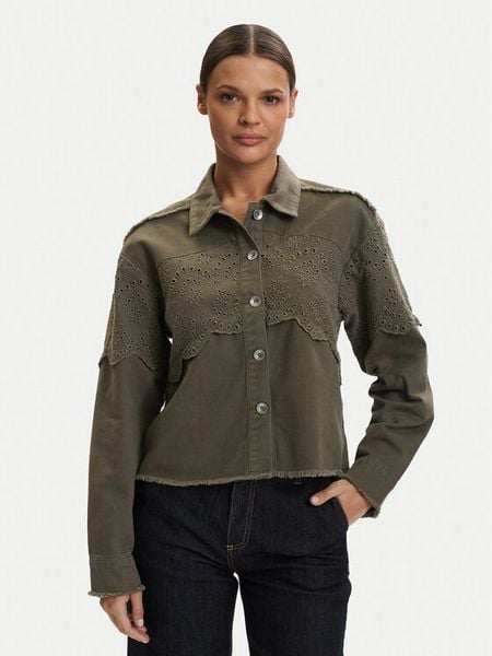 ONLY Kurtka koszulowa Elena 15232378 Zielony Regular Fit. Zielone kurtki damskie Only, m, bez wzorów, z bawełny, bez kaptura. Za 164.99 zł.