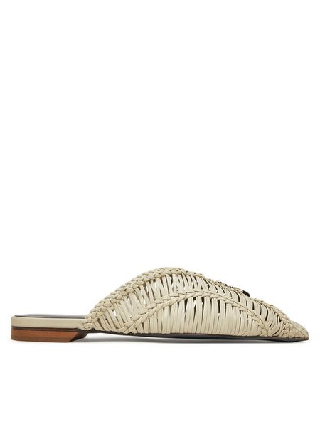 Patrizia Pepe Klapki 2Z0018/L109 Beżowy. Brązowe klapki damskie Patrizia Pepe, bez wzorów, ze skóry, bez obcasa. Za 919.99 zł.