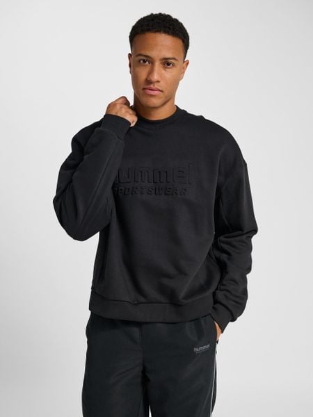Bluza Hummel Boxy Logo. Czarne bluzy damskie Hummel, l, bez wzorów, z bawełny, bez kaptura. Za 259.50 zł.