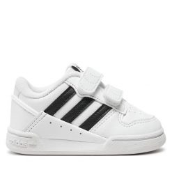 Sneakersy adidas. Białe półbuty dziewczęce Adidas, bez wzorów, bez zapięcia. Za 149.99 zł.