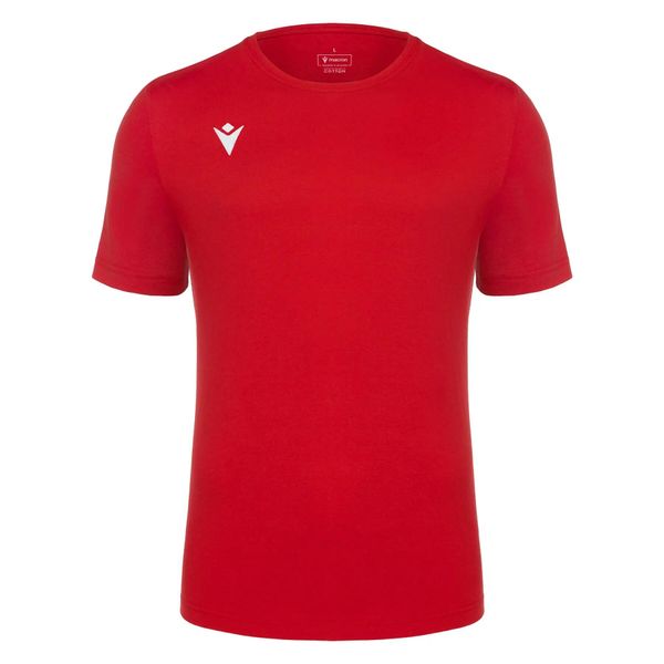 Koszulka Macron Boost Eco. Czerwone koszulki sportowe damskie Macron, m, bez wzorów, z bawełny, bez kołnierzyka, bez ramiączek, do piłki nożnej. Za 322.70 zł.