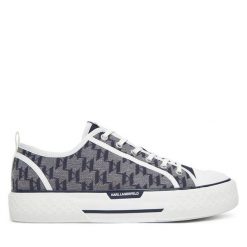 Trampki KARL LAGERFELD. Niebieskie trampki męskie KARL LAGERFELD, bez wzorów, bez zapięcia. Za 399.99 zł.
