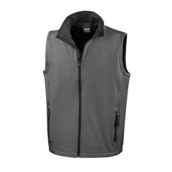 Kurtka bez rękawów z nadrukiem Result Softshell. Szare kurtki męskie RESULT, xl, bez wzorów, z materiału, bez kaptura. Za 98.70 zł.