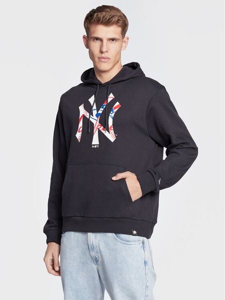 New Era Bluza New York Yankees Double Logo 60284748 Granatowy Regular Fit. Niebieskie bluzy męskie New Era, m, bez wzorów, z bawełny, bez kaptura. Za 299.99 zł.
