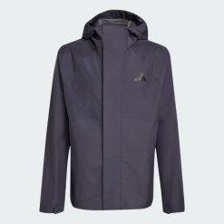 KURTKA PRZECIWDESZCZOWA ESSENTIALS. Czarne kurtki męskie Adidas, l, bez wzorów, z materiału, bez kaptura. Za 439.00 zł.