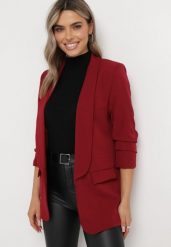 Bordowa Marynarka Thaelenia. Czerwone żakiety damskie Born2be, l, z aplikacjami, eleganckie. Za 89.99 zł.