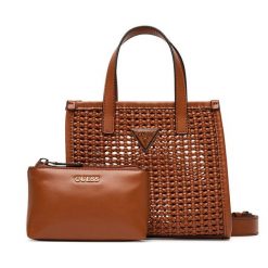 Torebka Guess. Brązowe torebki do ręki damskie Guess, z aplikacjami, klasyczne, bez dodatków. Za 359.99 zł.