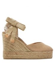 Castañer Espadryle Chiara/8Ed/002 021668 Beżowy. Brązowe sandały damskie Castañer, bez wzorów, z materiału, bez obcasa, bez zapięcia. Za 409.99 zł.