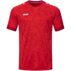 Jersey Jako Pixel. Czerwone koszulki sportowe męskie Jako, bez wzorów, z jersey, bez kołnierzyka, bez ramiączek, do piłki nożnej. Za 211.00 zł.