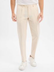 Finshley & Harding London Spodnie - Hudson Mężczyźni Slim Fit beżowy, 50. Brązowe eleganckie spodnie męskie Finshley & Harding London, m, bez wzorów, z lyocellu. Za 199.95 zł.
