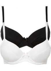 Biustonosz push-up z bawełny organicznej (2 szt.). Czarne biustonosze bonprix, bez wzorów, z bawełny. Za 79.98 zł.