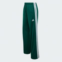 Spodnie dresowe Dayready Wide Leg. Zielone spodnie sportowe damskie Adidas, bez wzorów, z dresówki, na fitness i siłownię. Za 199.00 zł.