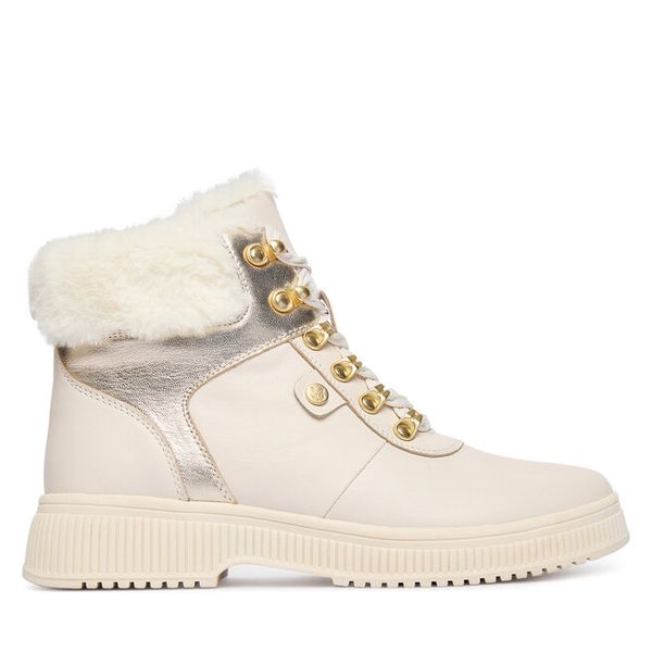 Trzewiki Caprice. Białe botki damskie Caprice, bez obcasa, na płaskiej podeszwie, bez zapięcia. Za 489.99 zł.