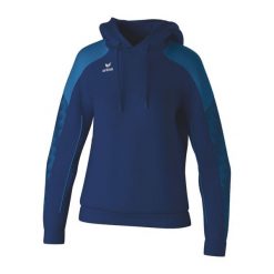 Bluza damska z kapturem Erima Evo Star. Niebieskie bluzy damskie Erima, bez wzorów, z materiału, z kapturem. Za 243.00 zł.