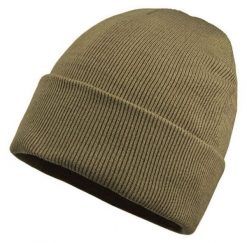 Ciemna Beżowa Zimowa Męska Czapka -EM Men's Accessories- Beanie, Sepia, Camel. Brązowe czapki i kapelusze męskie Em men's accessories, na zimę, bez wzorów, ze skóry. Za 59.99 zł.